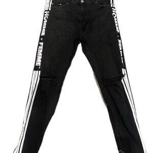 Black Jeans with White Accents